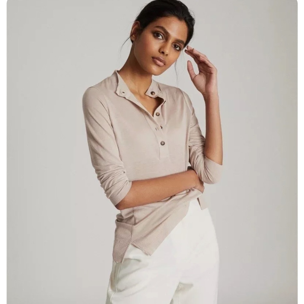 Reiss hallie fine jersey grandad top size large